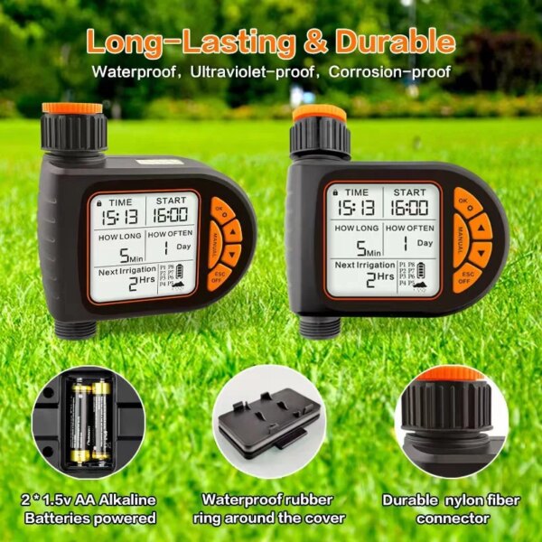 Intelligent Garden Drip Irrigation Timer Large Screen LCD Automatic Watering Controller Gardens Balcony Farms Outdoor Irrigation - Image 3