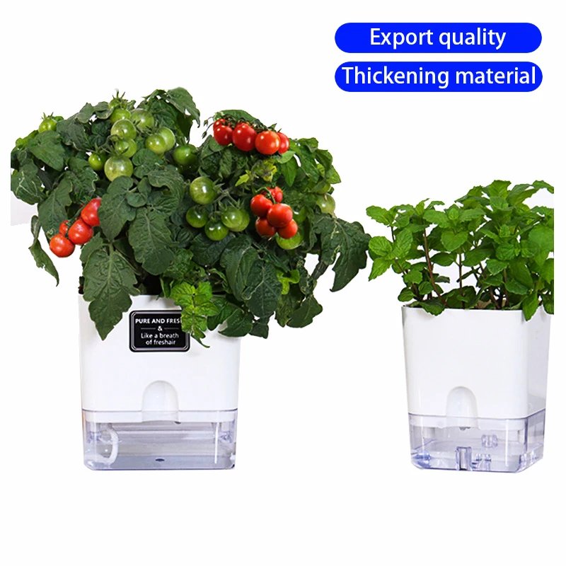 New Self Watering Plant Pot Magnetic Plastic Self-absorbent Cotton Rope Flowerpot For Double-deck Lazy Plant Pot Garden Supplies