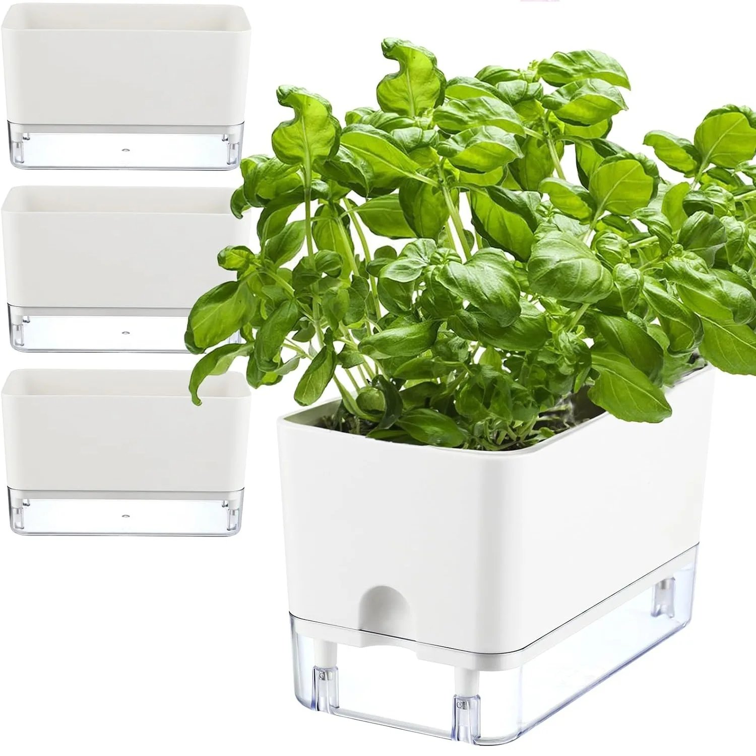 New Self Watering Plant Pot Magnetic Plastic Self-absorbent Cotton Rope Flowerpot For Double-deck Lazy Plant Pot Garden Supplies