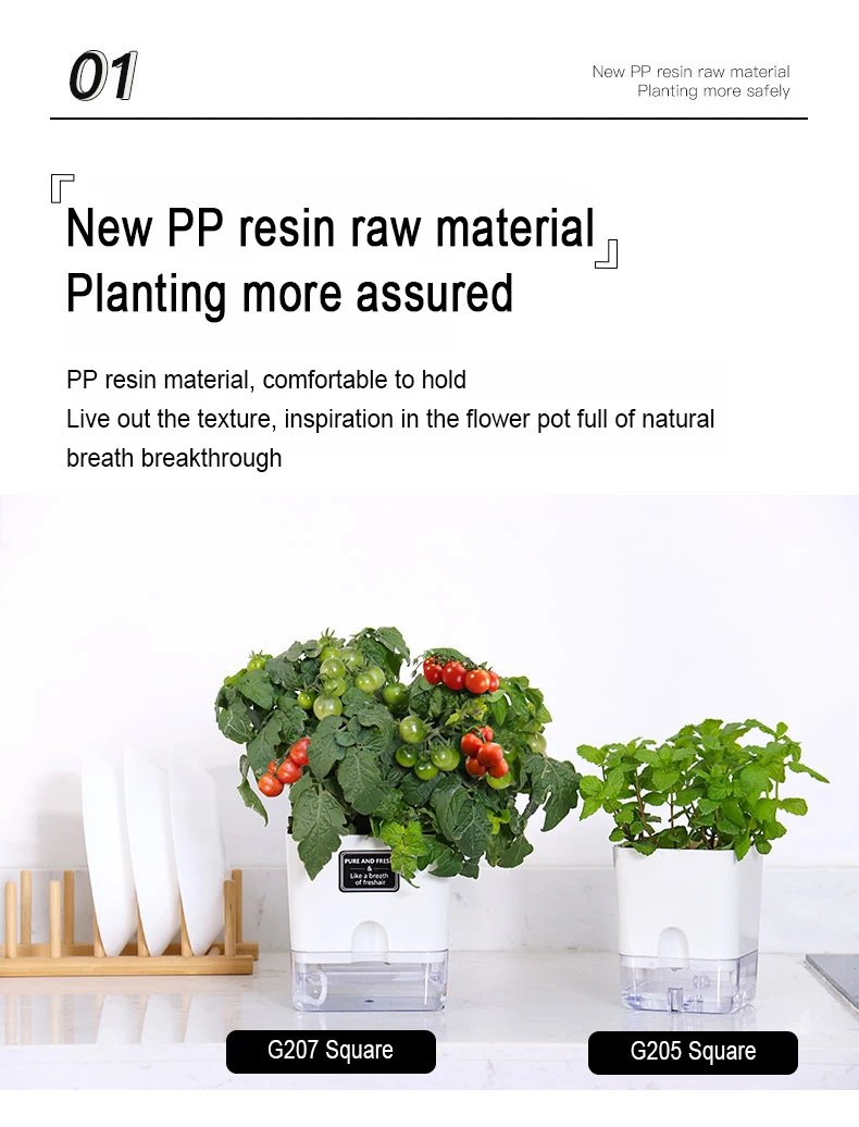 New Self Watering Plant Pot Magnetic Plastic Self-absorbent Cotton Rope Flowerpot For Double-deck Lazy Plant Pot Garden Supplies