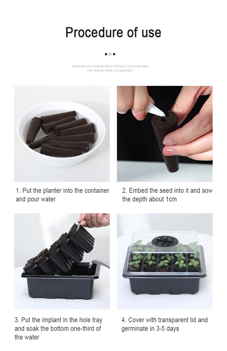 Fruit and Vegetable Seedling Pot Set 20 Hole Seedling Box+Intelligent Fill Light Seedling Tray New Gardening Planting Supplies