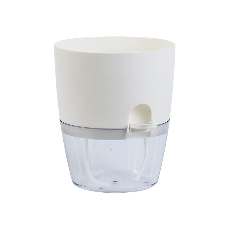 Flowerpots 3 Set Transparent Plastic Double-deck And Self-absorbent Cotton Rope Lazy Flower Pot Fashion Flowerpot Garden Supplie