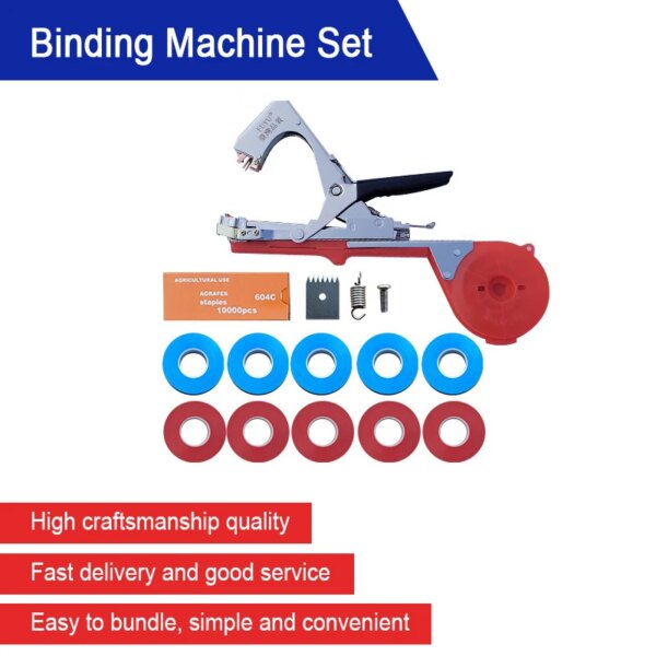 Stainless Steel Agricultural Branch Tying Machine Set for Tomato Cucumber Vegetables Grape Orchard Garden Vine Binding Device