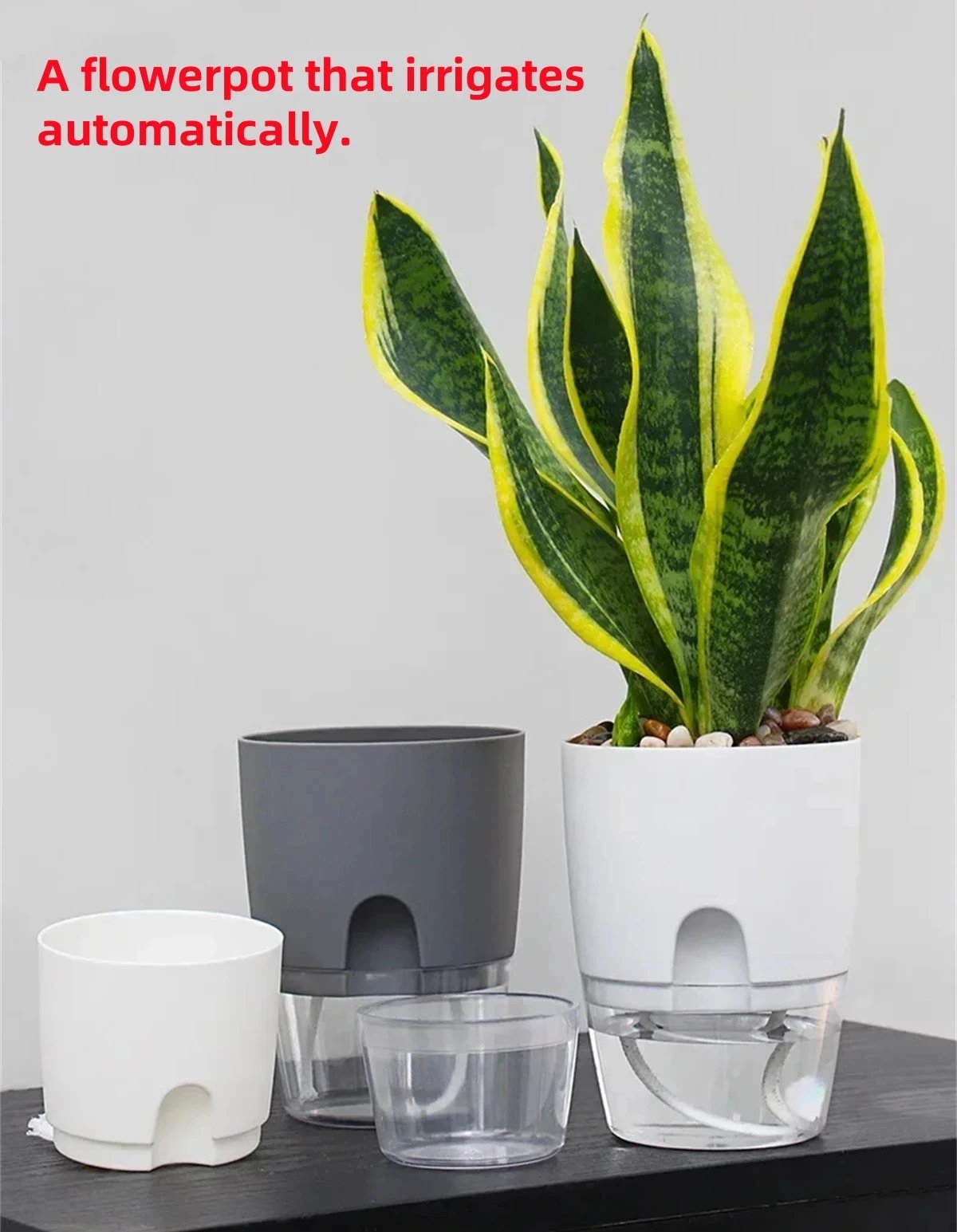 2 Layer Soilless Cultivation Flower Pot Cotton Rope Self Watering Hydroponic Plant Basin Automatic Irrigation Lazy Flowerpot 1Pc