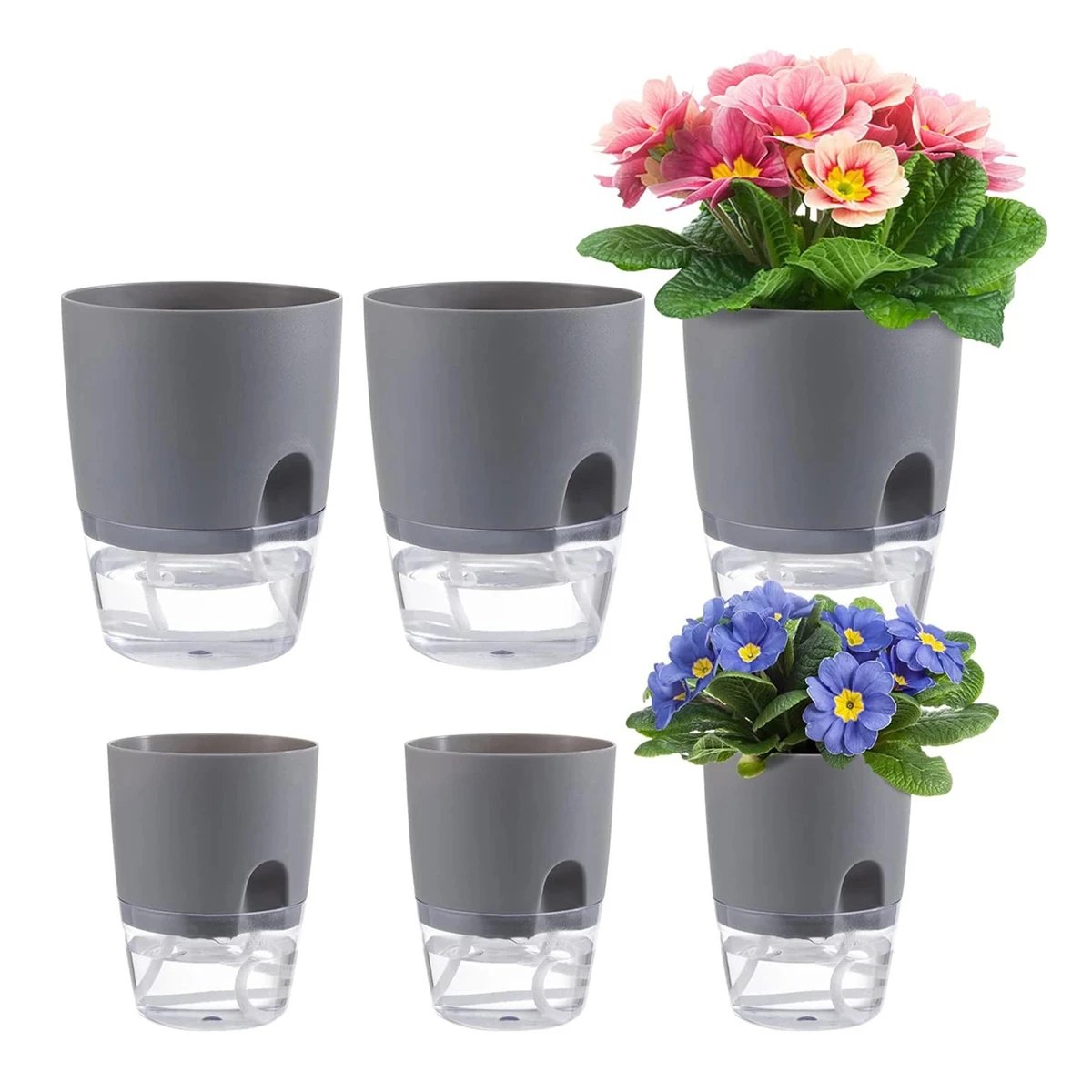 2 Layer Soilless Cultivation Flower Pot Cotton Rope Self Watering Hydroponic Plant Basin Automatic Irrigation Lazy Flowerpot 1Pc