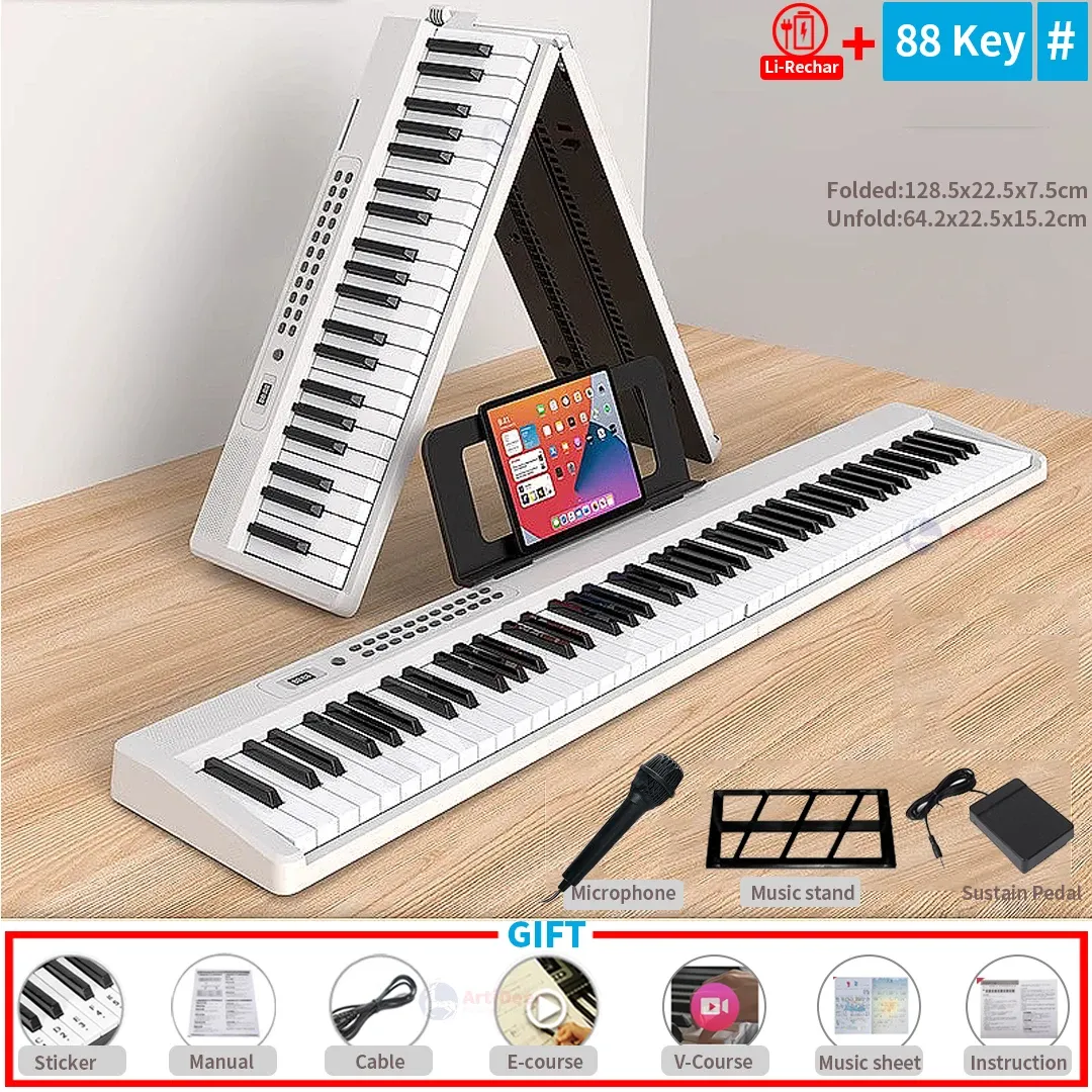 New Folding Piano 88 Keys Midi Musical Keyboard Professional Children's Music Instruments Adult Electronic Portable Synthesizer