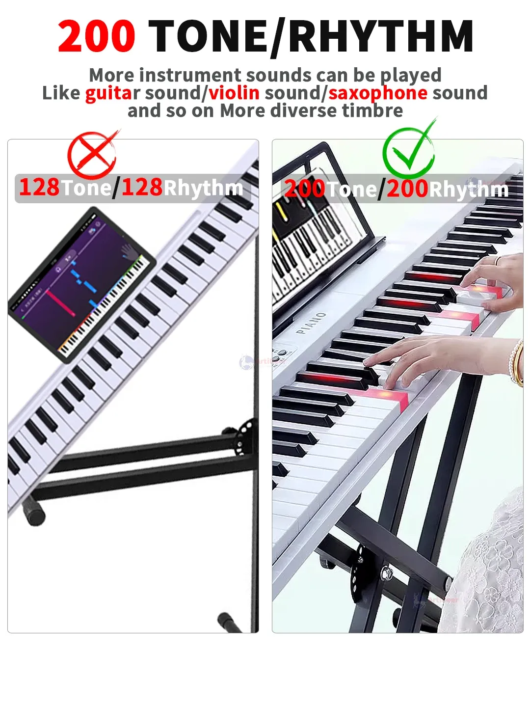 New Folding Piano 88 Keys Midi Musical Keyboard Professional Children's Music Instruments Adult Electronic Portable Synthesizer