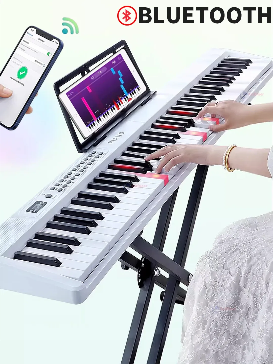 New Folding Piano 88 Keys Midi Musical Keyboard Professional Children's Music Instruments Adult Electronic Portable Synthesizer