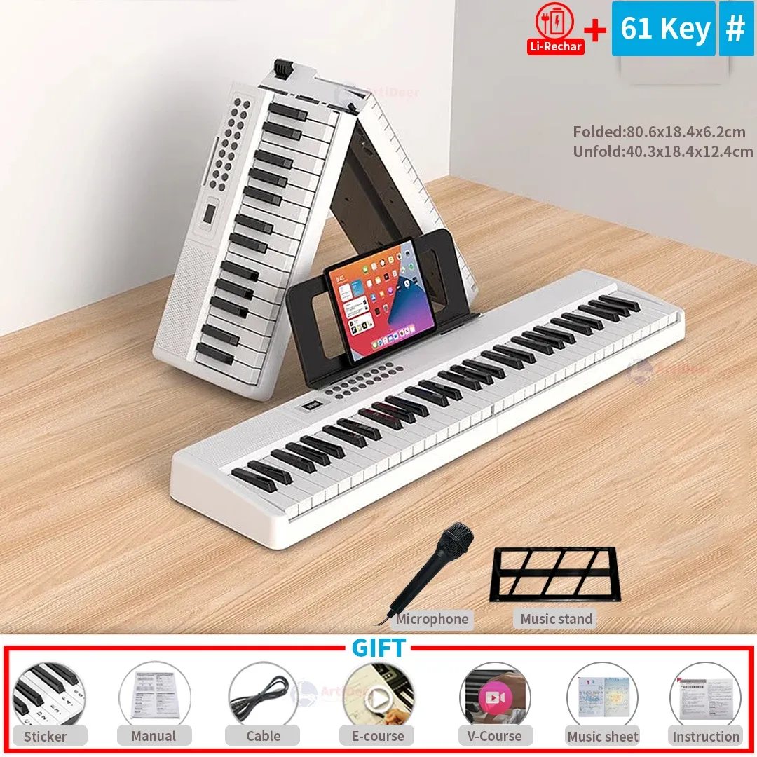 New Folding Piano 88 Keys Midi Musical Keyboard Professional Children's Music Instruments Adult Electronic Portable Synthesizer