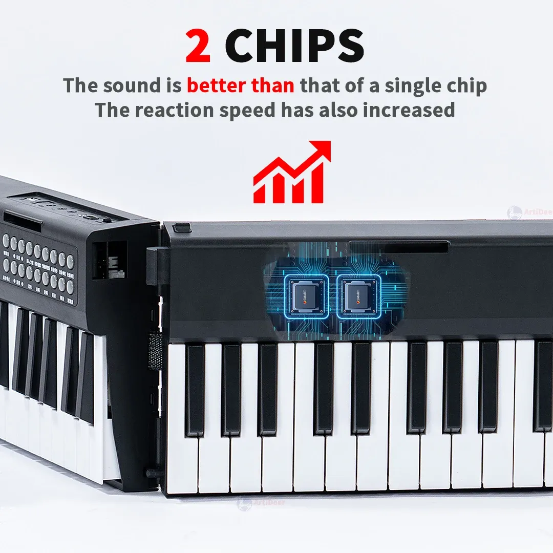 New Folding Piano 88 Keys Midi Musical Keyboard Professional Children's Music Instruments Adult Electronic Portable Synthesizer - Image 3
