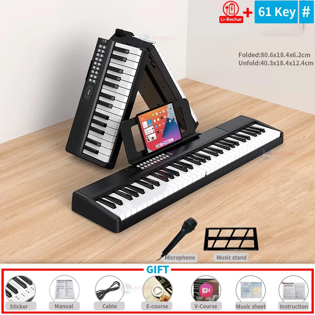 New Folding Piano 88 Keys Midi Musical Keyboard Professional Children's Music Instruments Adult Electronic Portable Synthesizer