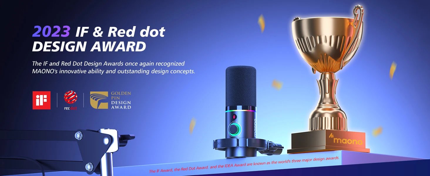 Maono PD200XS Dynamic Microphone XLR/USB Dual mode Dynamic Mic Podcast Mic with Maonolink Software and Gain Knob for Recording