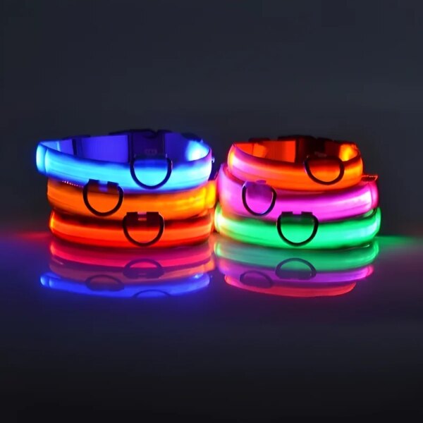 Dog Collar Nylon LED Night Safety Flashing Glow In The Dark Pet Dog Leash pet Dogs Luminous Fluorescent  dog accessories collar - Image 3