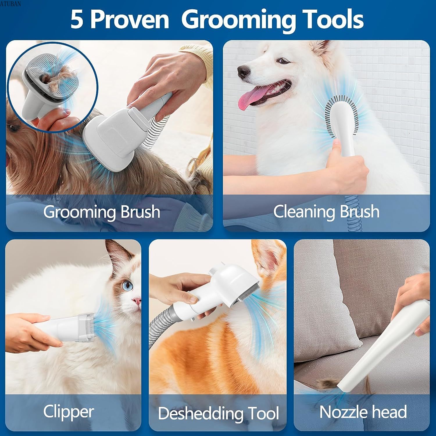 Dog Grooming Vacuum & Pet Grooming Kit with 2.3L Capacity Larger Pet Hair Dust Cup Dog Brush Vacuum for Pet Hair Vacuum Cleaner Dog Grooming Vacuum & Pet Grooming Kit with 2.3L Capacity Larger Pet Hair Dust Cup Dog Brush Vacuum for Pet Hair Vacuum Cleaner