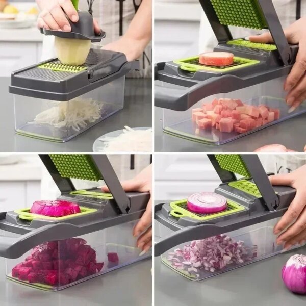 14/16 in 1 Multifunctional Vegetable Chopper Handle Food Grate Food Chopper Vegetable Slicer Dicer Cut Kitchen Items Cocina - Image 4