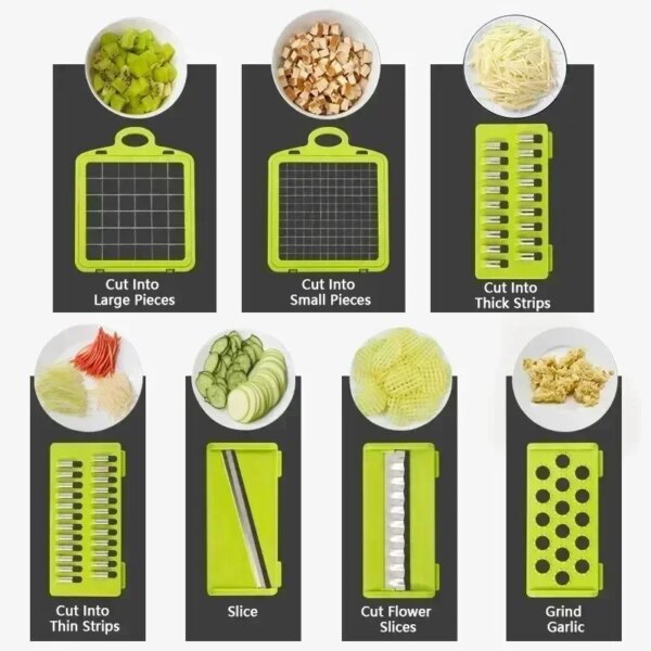 14/16 in 1 Multifunctional Vegetable Chopper Handle Food Grate Food Chopper Vegetable Slicer Dicer Cut Kitchen Items Cocina - Image 5