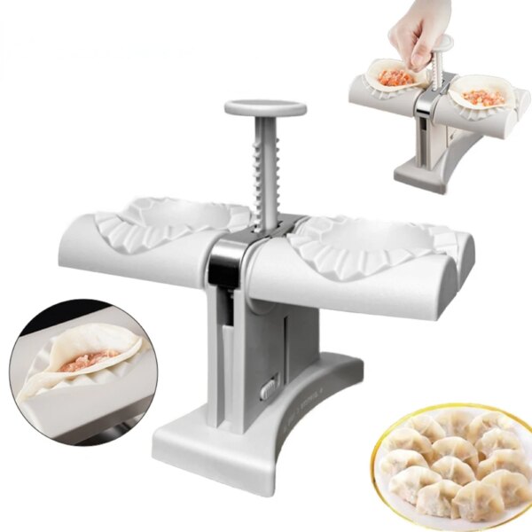 DIY Automatic Dumpling Machine Double Head Press Mold Empanadas Ravioli Mould Kitchen Gadget Accessories - Image 2