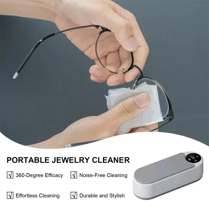 XIAOMI MIJIA Ultrasonic Cleaner Portable Household Cleaning Machine Jewelry Cleaner Machine Ring Eye Glasse Makeup Brush 450ml
