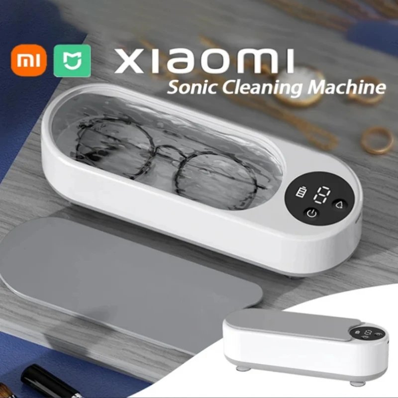 XIAOMI MIJIA Ultrasonic Cleaner Portable Household Cleaning Machine Jewelry Cleaner Machine Ring Eye Glasse Makeup Brush 450ml