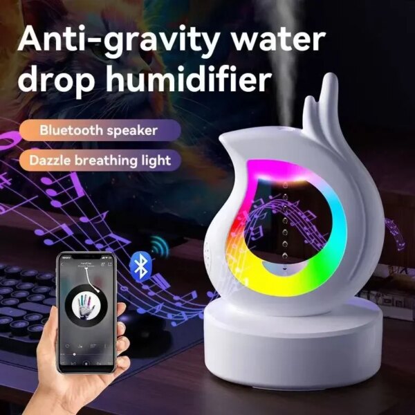 Portable Bluetooth Speaker, Anti Gravity Air Humidifier, Atmospheric Night Light, Heavy Bass, Bedroom Ambient Light, Musiclayer - Image 3