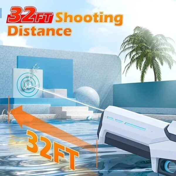 Automatic water absorbing electric water gun, outdoor beach swimming pool entertainment, adult and children's water gun - Image 6