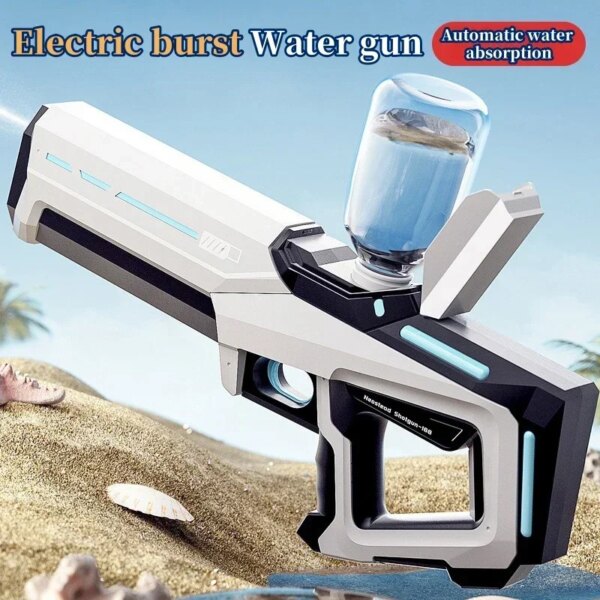 Automatic water absorbing electric water gun, outdoor beach swimming pool entertainment, adult and children's water gun - Image 2