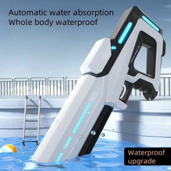 Automatic water absorbing electric water gun, outdoor beach swimming pool entertainment, adult and children's water gun - Image 5