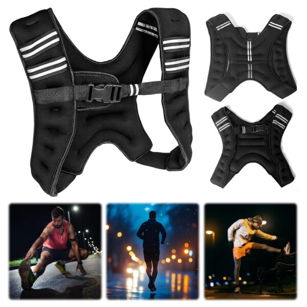 Weighted Vest Weight-bearing Vest Comfortable Weight Jacket with Reflective Strips Weight Loading Vest for Strength Training