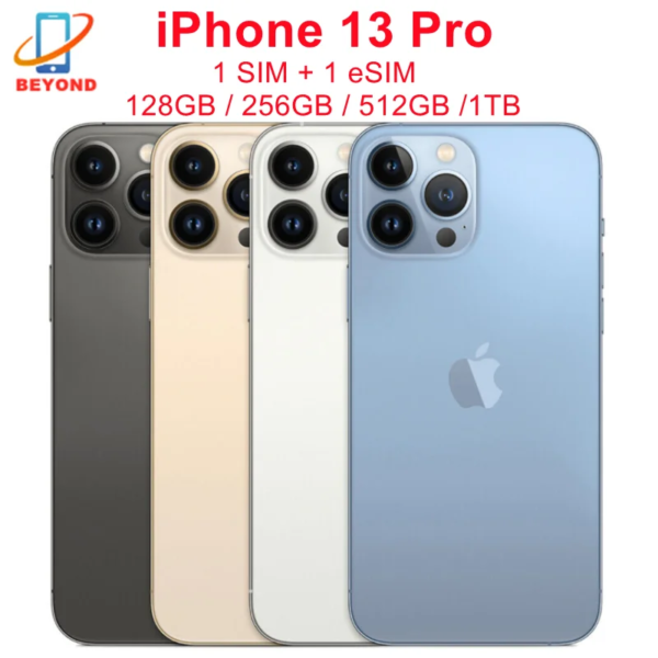 Apple iPhone 13 Pro 13pro 128/256/512GB/1TB ROM 6GB RAM 6.1" Super Retina OLED A15 IOS Face ID NFC Unlocked 5G 98% New Cellphone