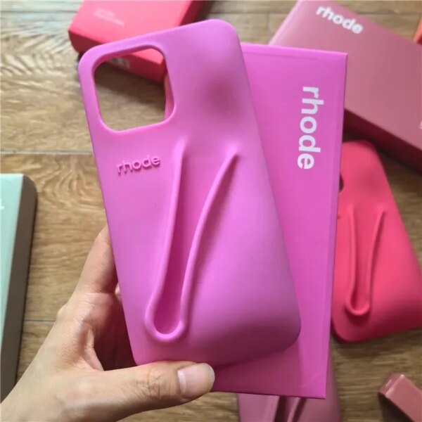 Rhode Case for iPhone 15 16 Pro Max 14 Plus 13 12 11 ProMax Lipstick Soft Silicone Portable Lip Gloss Holder Ins Hot Cover Funda - Image 4