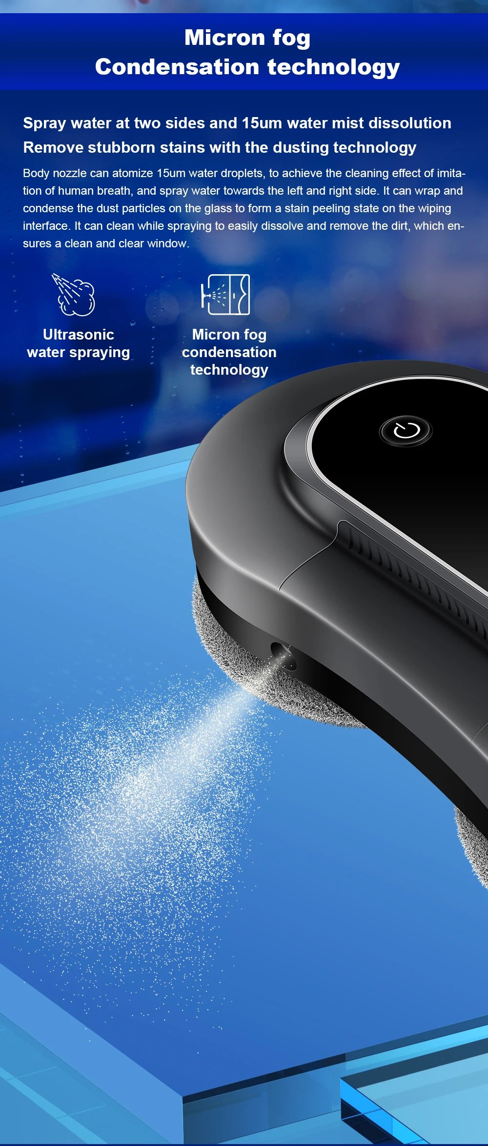 Window Cleaning Robot Liectroux YW810,Dual Water Spray,Smart Memory, Laser Sensor,Home Glass Floor Wall Robot Window Cleaner