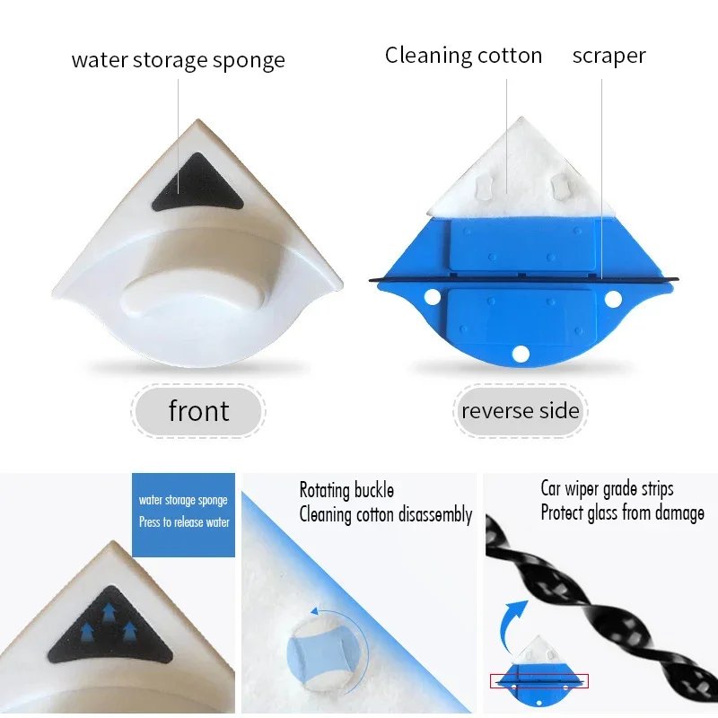 New Magnetic Window Cleaner Brush for Home and High-Rise Window Cleaning Double Sided Glass Cleaning Tool with Strong Magnet