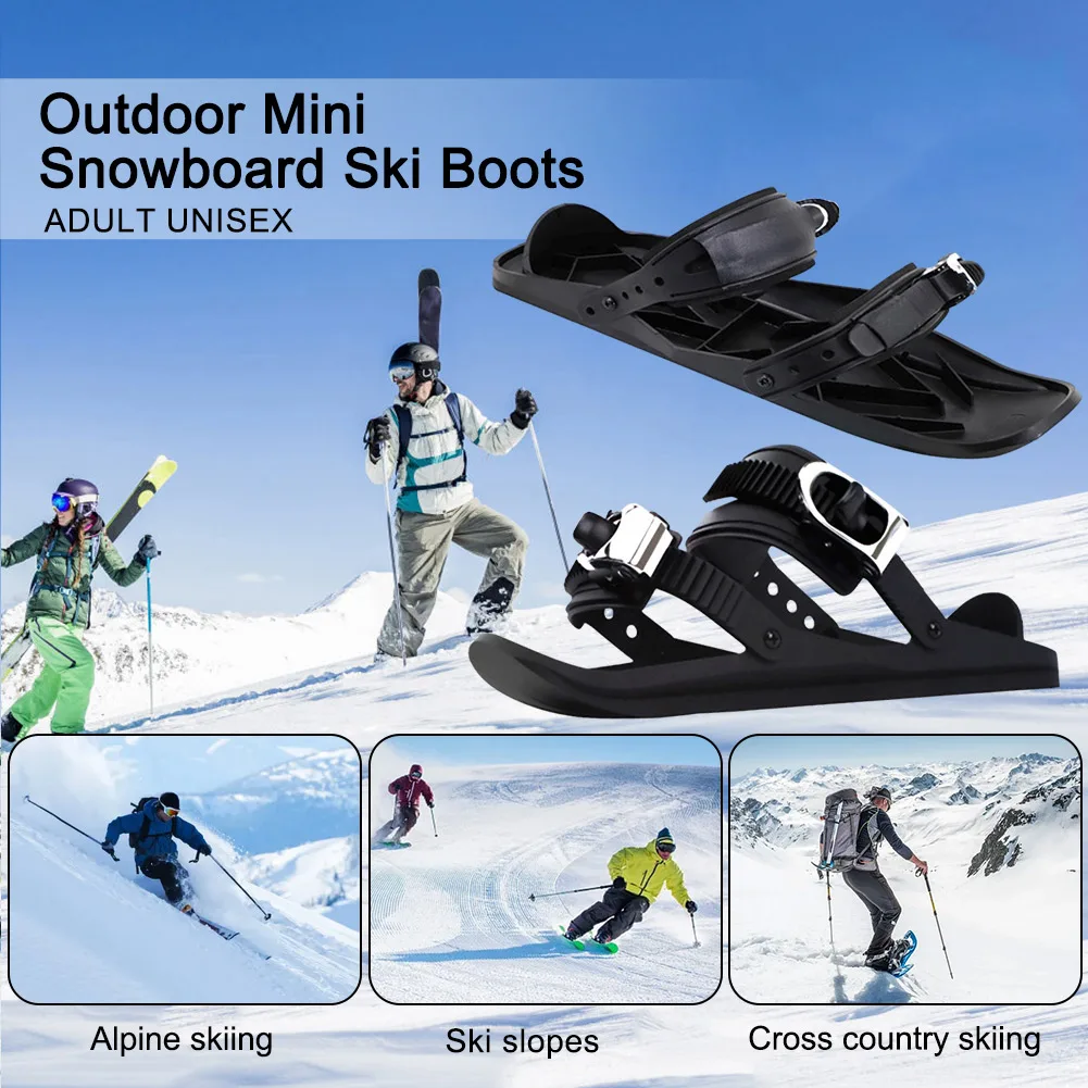 Mini Short Ski Skates Short Mini Skating Ski Shoes Portable Short Shoe Snowblades for Winter Outdoor Sports Mini Short Ski Skates Short Mini Skating Ski Shoes Portable Short Shoe Snowblades for Winter Outdoor Sports