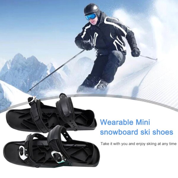 Mini Short Ski Skates Short Mini Skating Ski Shoes Portable Short Shoe Snowblades for Winter Outdoor Sports - Image 2