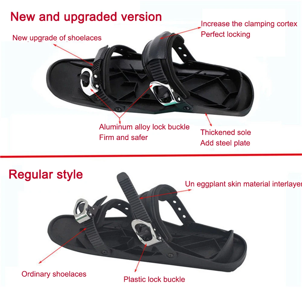 Mini Short Ski Skates Short Mini Skating Ski Shoes Portable Short Shoe Snowblades for Winter Outdoor Sports Mini Short Ski Skates Short Mini Skating Ski Shoes Portable Short Shoe Snowblades for Winter Outdoor Sports