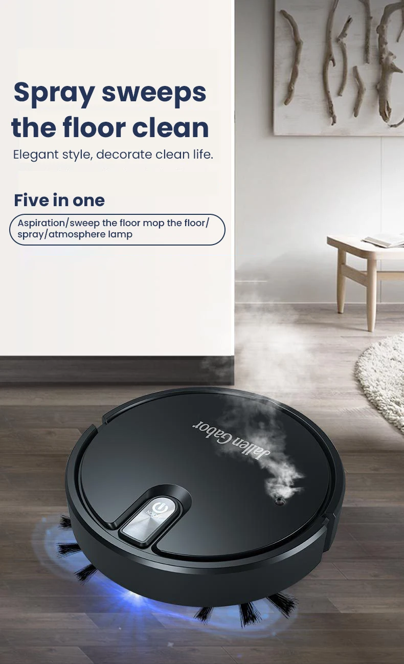 5-in-1 Wireless Smart Robot Vacuum Cleaner Multifunctional Super Quiet Vacuuming Mopping Humidifying For Home Use Home Appliance 5-in-1 Wireless Smart Robot Vacuum Cleaner Multifunctional Super Quiet Vacuuming Mopping Humidifying For Home Use Home Appliance