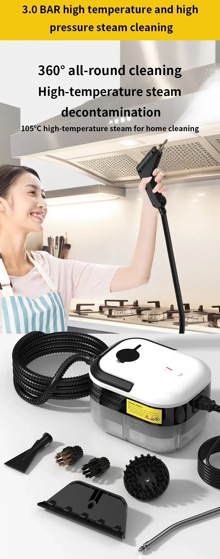 Steam Cleaner Temperature Sterilization Air Conditioning Kitchen Hood Home/Car Steaming Cleaner 110V US Plug /220V EU Plug