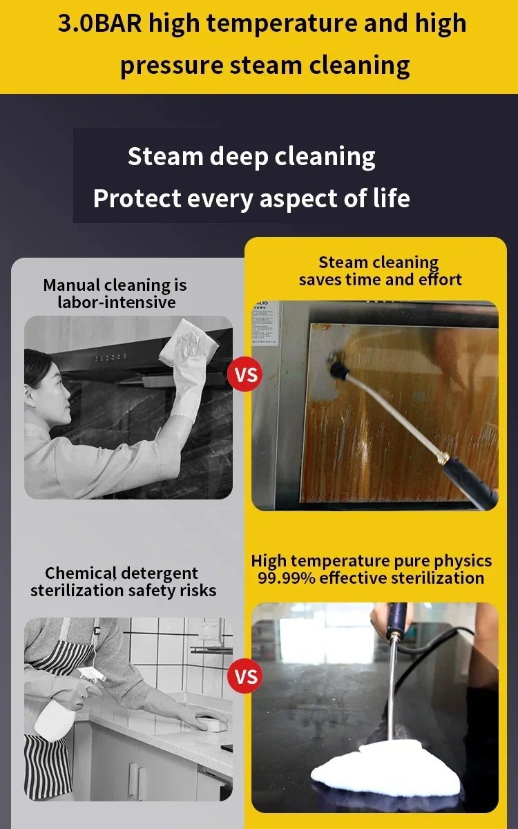 Steam Cleaner Temperature Sterilization Air Conditioning Kitchen Hood Home/Car Steaming Cleaner 110V US Plug /220V EU Plug