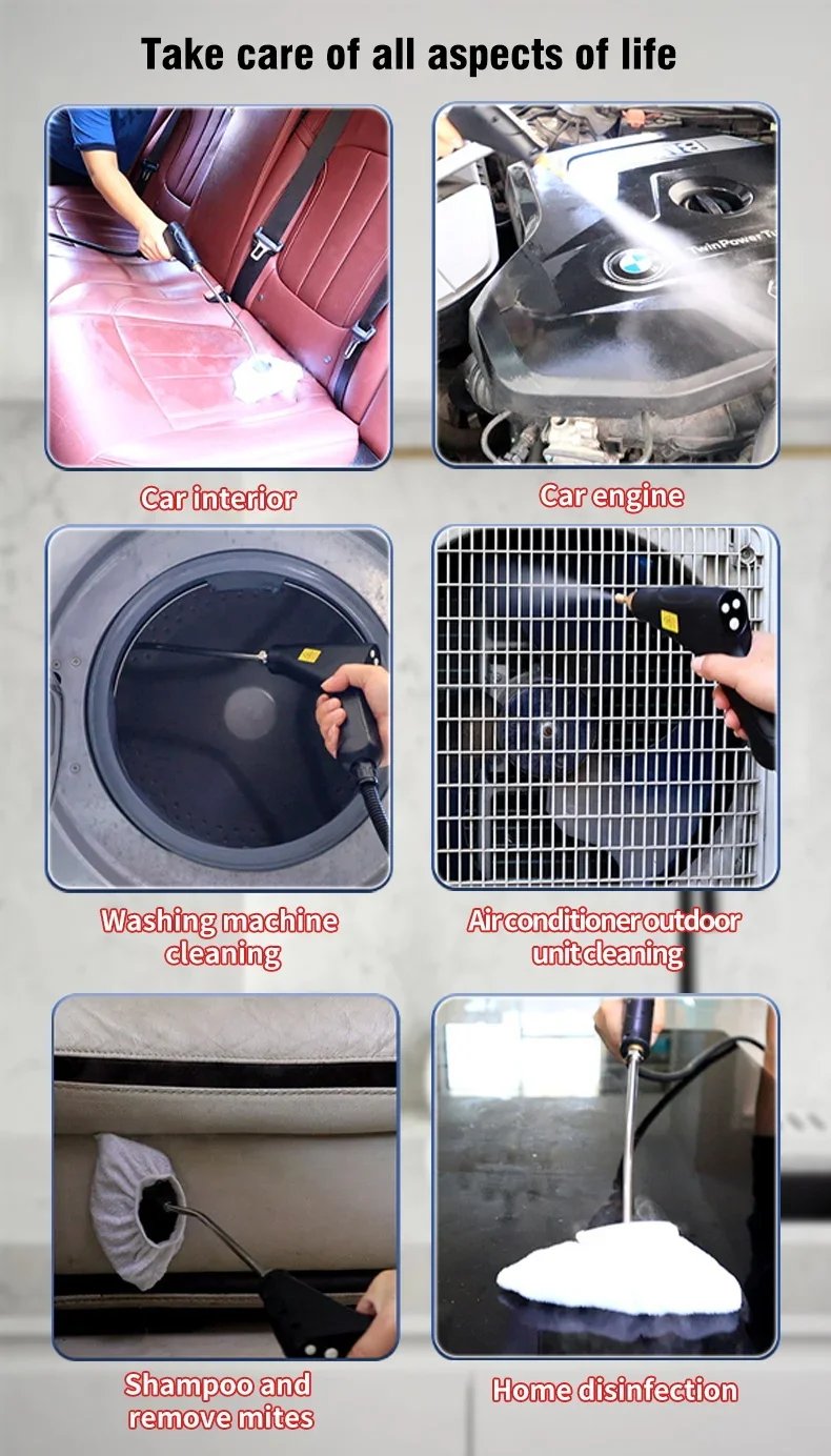 2500W Handheld Steam Cleaner High Temperature Pressurized Steam Cleaning Machine Set for Kitchen Furniture Bathroom Car SteamMop