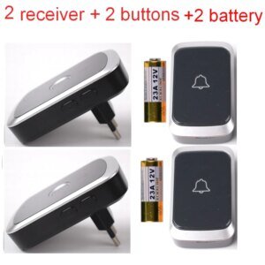 Waterproof Wireless Doorbell AC 100V-240V EU Plug Smart Remote control  Door Bell Rings with battery  included , plug and play.