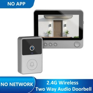 2.4Ghz Wireless Two Way Audio Intercom Infrared Night Vision Door Monitoring Doorbell Video Camera 4.3" IPS Screen 640x480P View