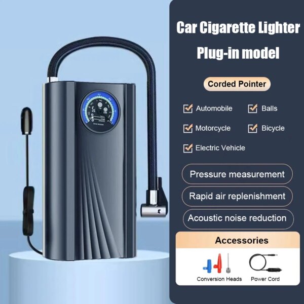 12V Electric Air Compressor Quick Inflating Portable Tyre Inflator Cigarette Lighter Electronic Inflatable Pump for Car Auto - Image 2