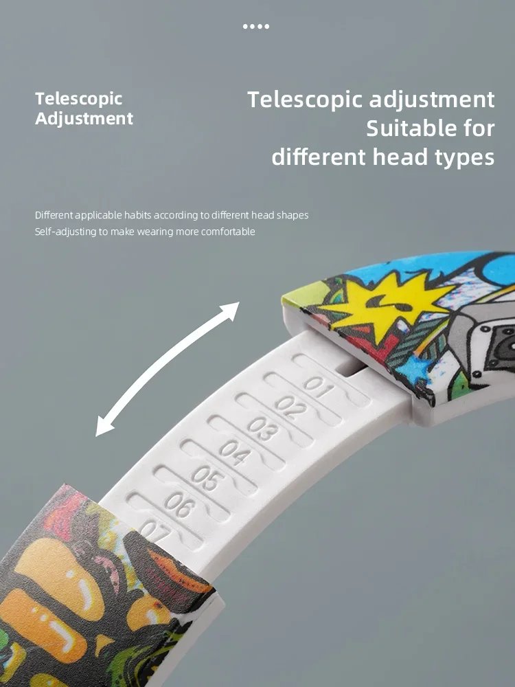 Graffiti Bluetooth Headphones Wireless LED Light Game Doodle Wireless Headsets With Mic For Kids Boy Girl Gift Support TF Card