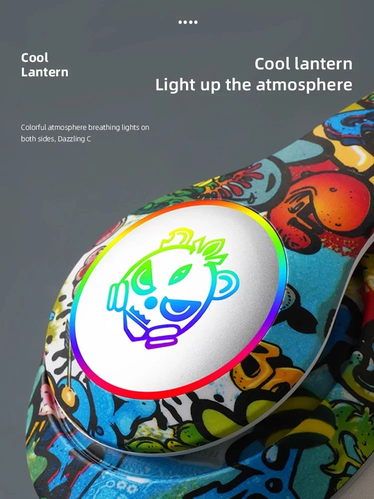 Graffiti Bluetooth Headphones Wireless LED Light Game Doodle Wireless Headsets With Mic For Kids Boy Girl Gift Support TF Card