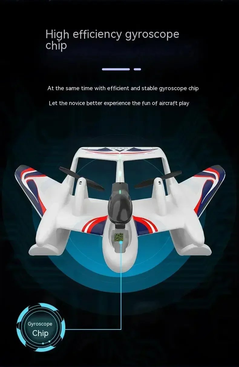 Amphibious YF-350 Waterproof 2.4G Radio EPP Foam Fixed-Wing Glider Aircraft RC Plane with LED Lights Plane Toys