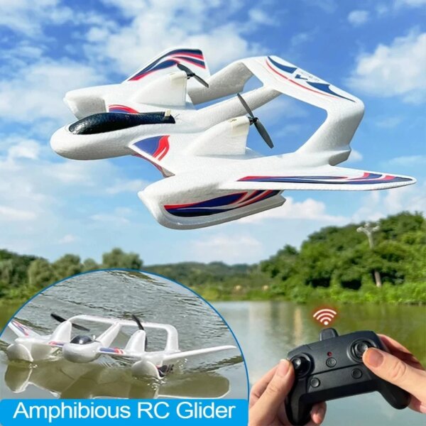 Amphibious YF-350 Waterproof 2.4G Radio EPP Foam Fixed-Wing Glider Aircraft RC Plane with LED Lights Plane Toys - Image 2