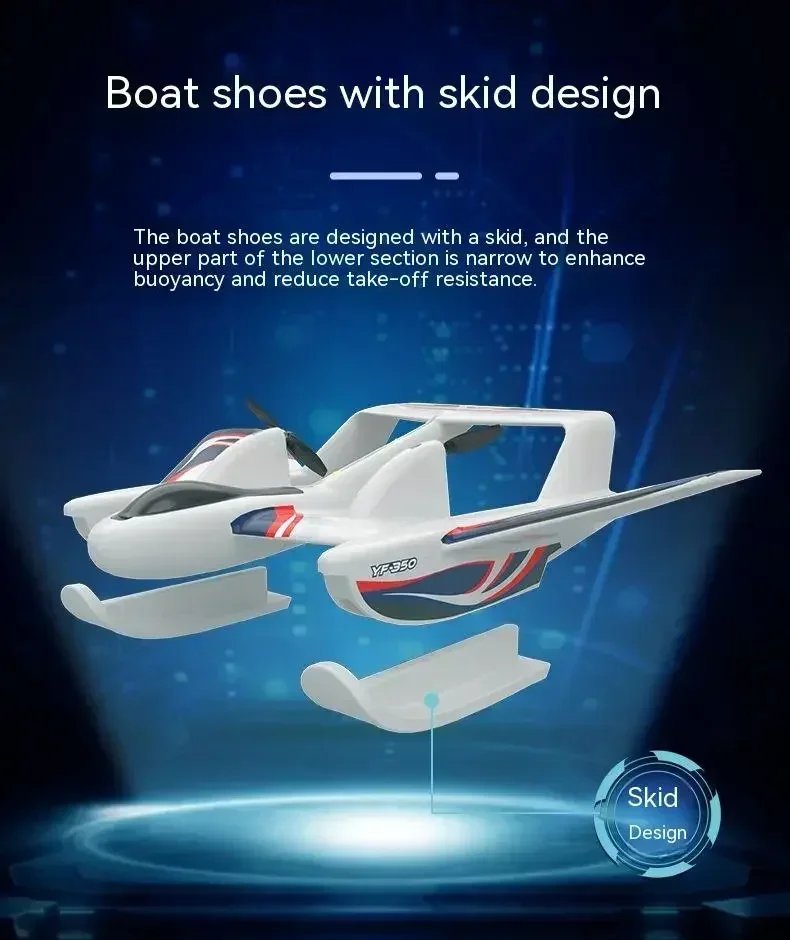 Amphibious YF-350 Waterproof 2.4G Radio EPP Foam Fixed-Wing Glider Aircraft RC Plane with LED Lights Plane Toys
