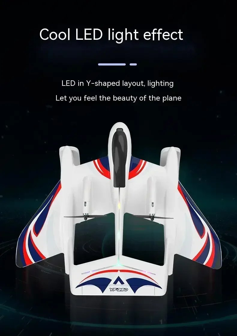 Amphibious YF-350 Waterproof 2.4G Radio EPP Foam Fixed-Wing Glider Aircraft RC Plane with LED Lights Plane Toys
