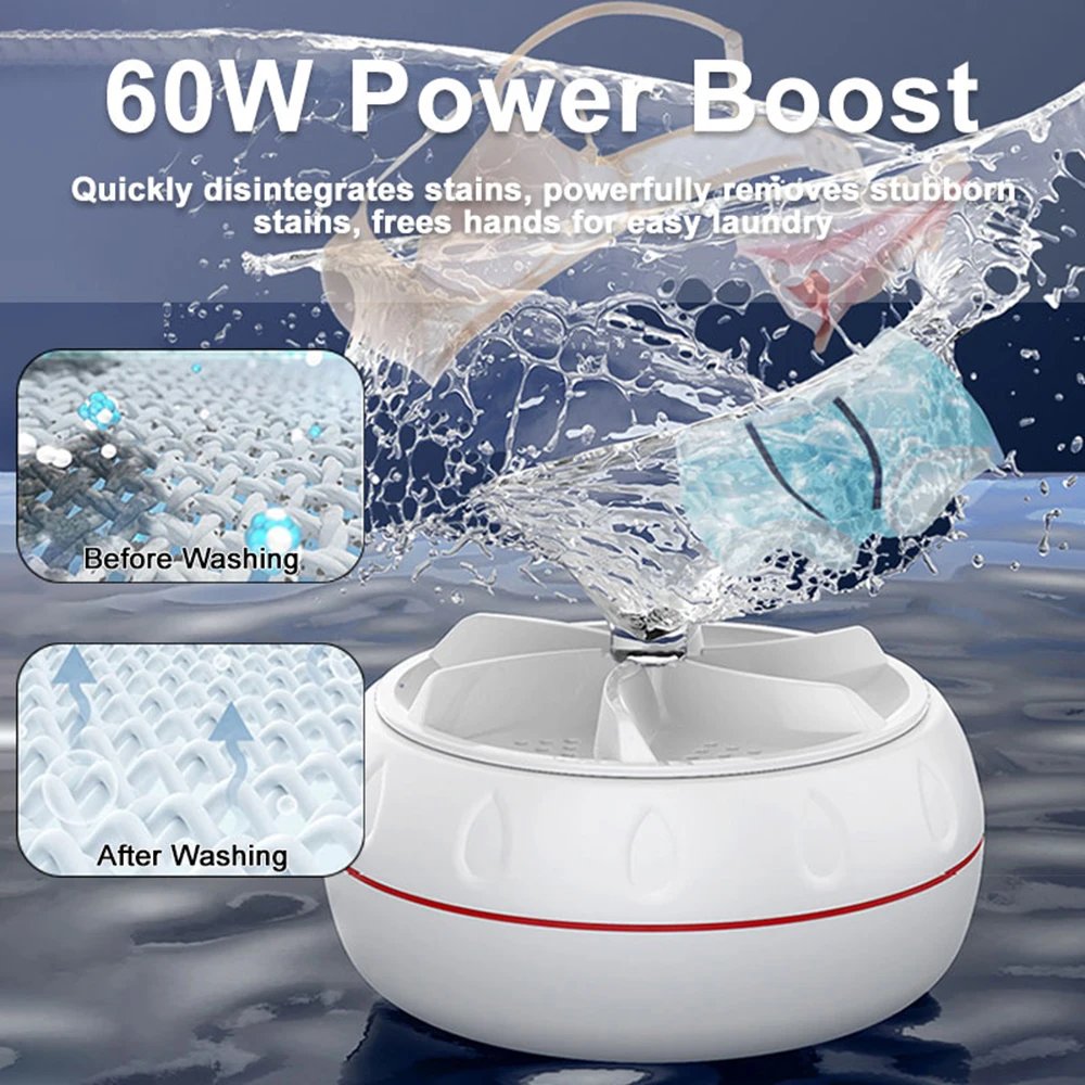 Portable Washing Machine for Sink,Turbine Washing Machine with USB,Suitable for Home, Business,Travel,College Room,RV,  (White)