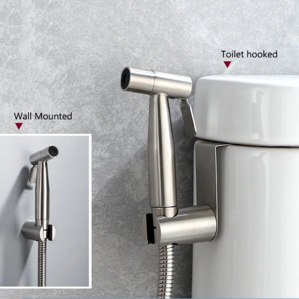Handheld bidet sprayer set for toilet Stainless Steel Hand Bidet faucet for Bathroom hand sprayer shower head self cleaning - Image 3